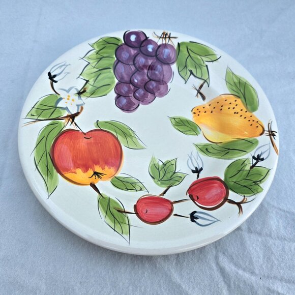 Set Of 3 Home (HMQ77) Salad Plates Fruit Grape Apples Pears Cherries 8 1/2" EUC - Picture 2 of 13